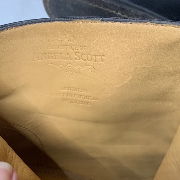 Studded‎ Toe Black Leather Ankle Boots Square Toe Block Heel Fashion Shoes - Picture 9 of 10